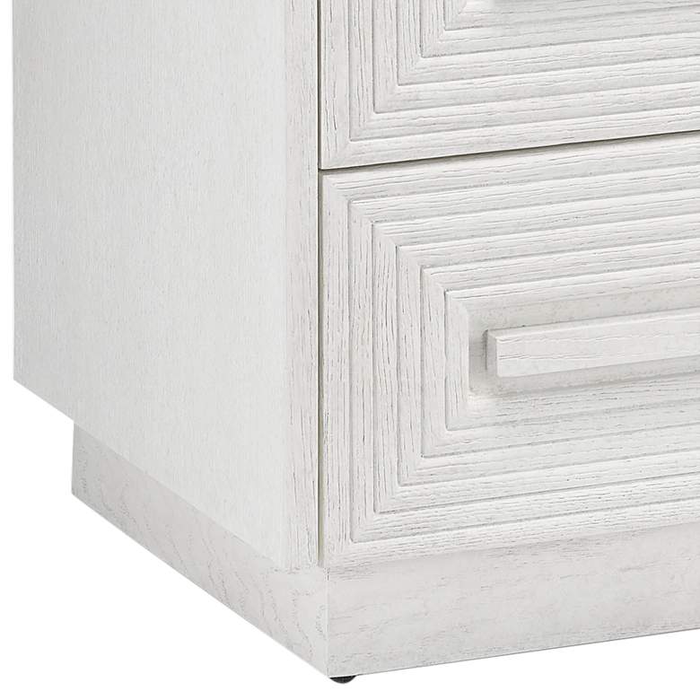 Image 3 Marambe 32" Wide Cerused White 3-Drawer Accent Chest more views