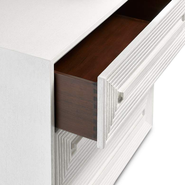 Image 4 Marambe 32" Wide Cerused White 3-Drawer Accent Chest more views