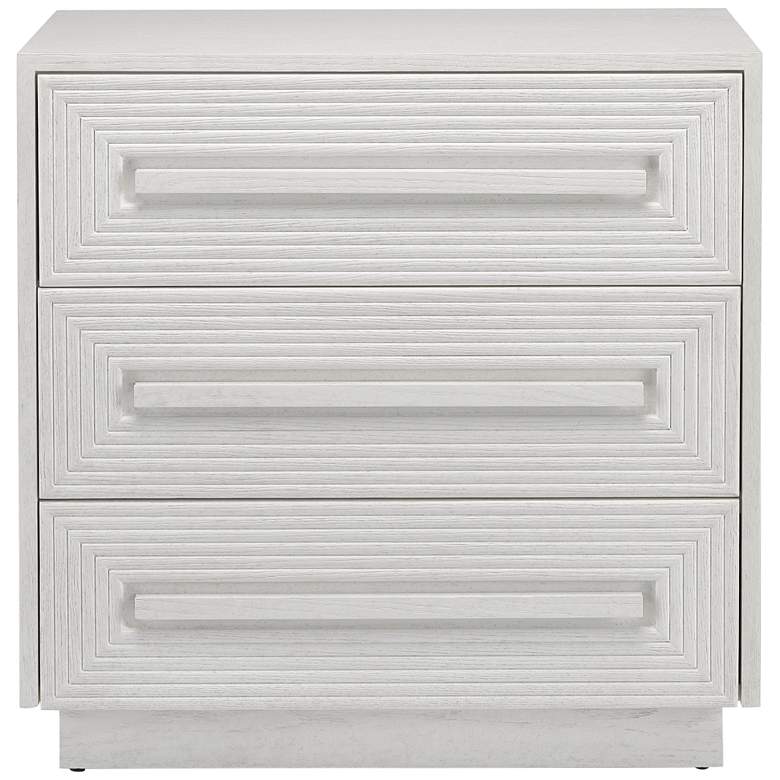 Image 7 Marambe 32" Wide Cerused White 3-Drawer Accent Chest more views