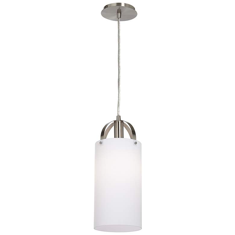 Image 1 Maran 7" Wide Brushed Nickel Matte White Mini Pendant Light