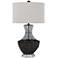 Marana Black Mesh and Wicker Metal Table Lamp