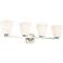 Marant 33 1/4"W Brushed Nickel Opal Glass 4-Light Bath Light