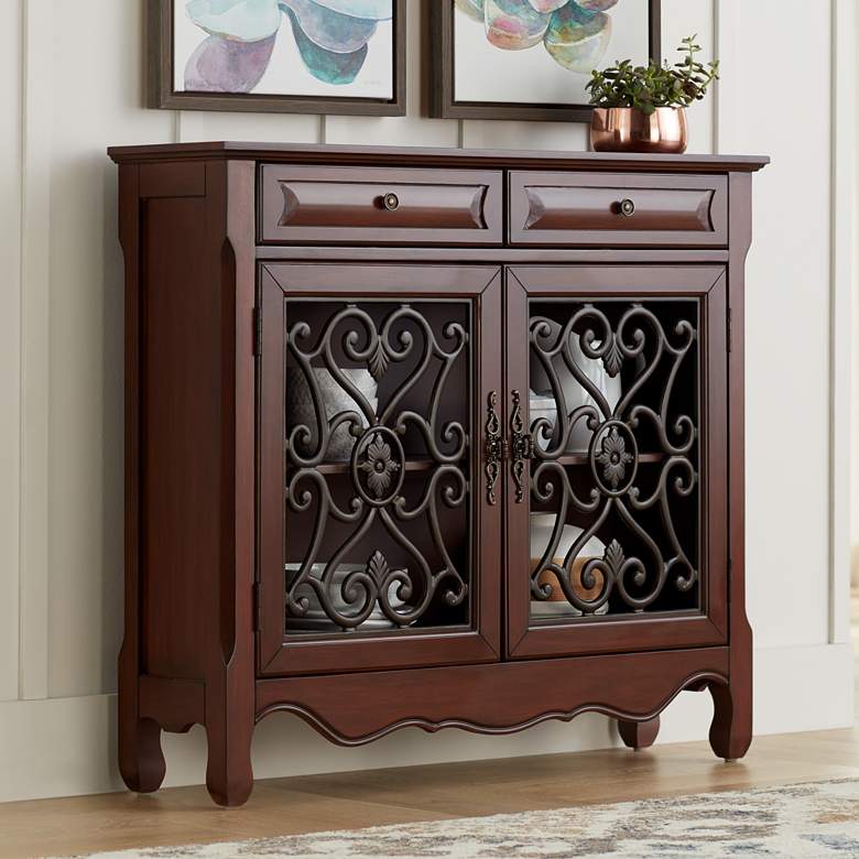 Image 1 Maravilla 41" Wide Walnut Finish Console Cabinet