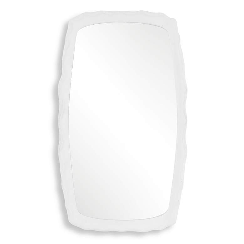 Image 3 Marbella Matte White 22" x 37 3/4" Rectangular Wall Mirror