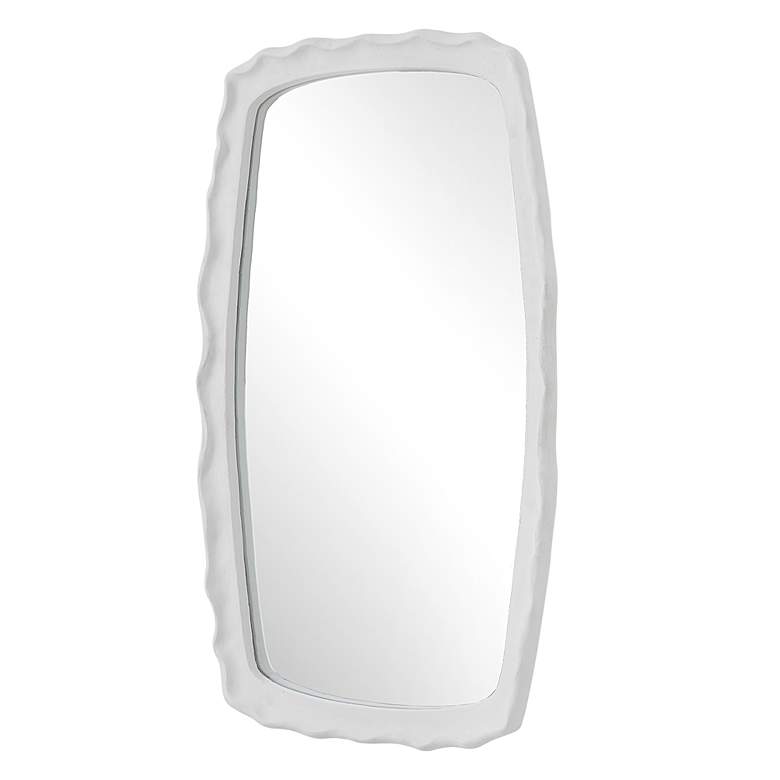 Image 5 Marbella Matte White 22" x 37 3/4" Rectangular Wall Mirror more views