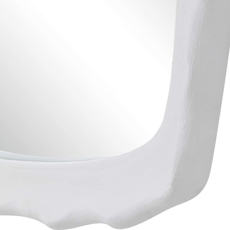 Image 6 Marbella Matte White 22" x 37 3/4" Rectangular Wall Mirror more views
