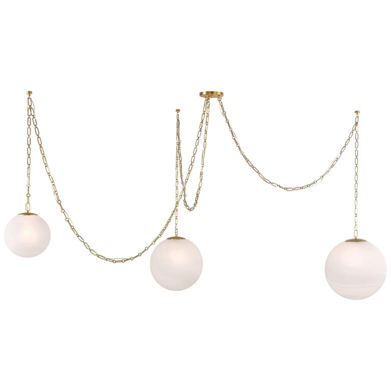 Image 2 Marbelle 80 1/4" Wide Legacy Brass 3-Light Pendant more views
