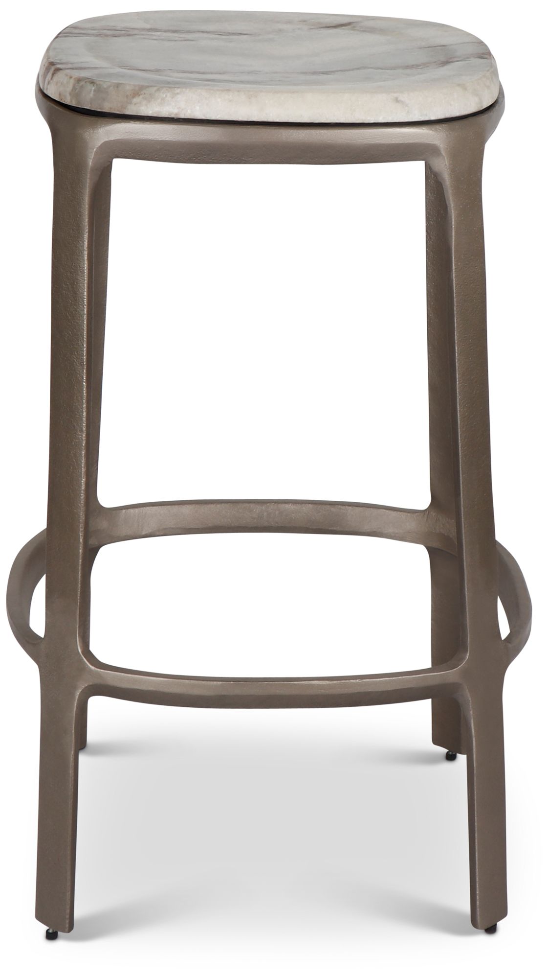 Image 2 Marbelle Alfie Marble 16.8"W Toronto Sand Counter Stool Nickel Frame more views