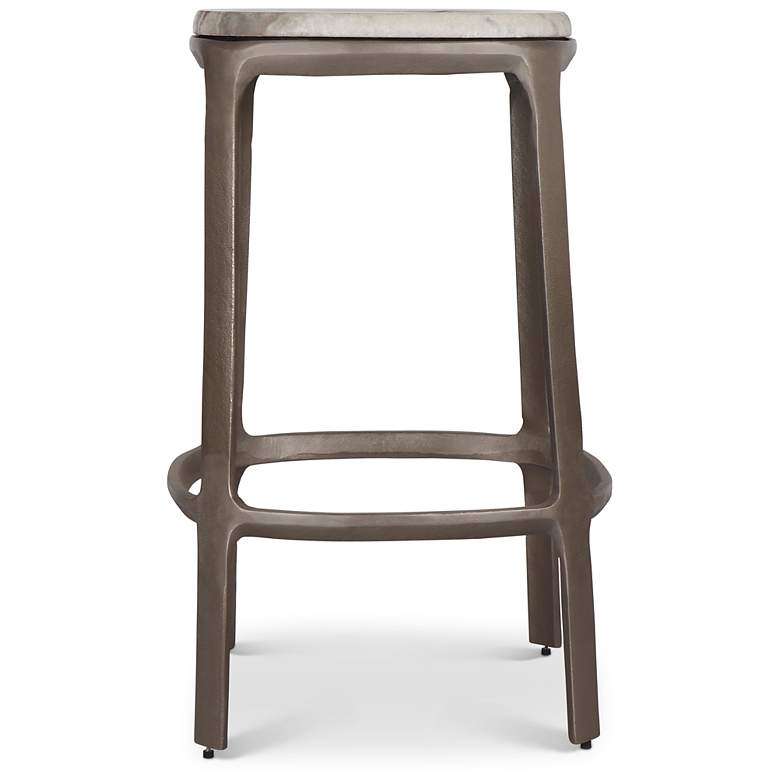 Image 3 Marbelle Alfie Marble 16.8"W Toronto Sand Counter Stool Nickel Frame more views