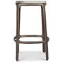 3_Marbelle Alfie Marble 16.8"W Toronto Sand Counter Stool Nickel Frame more views