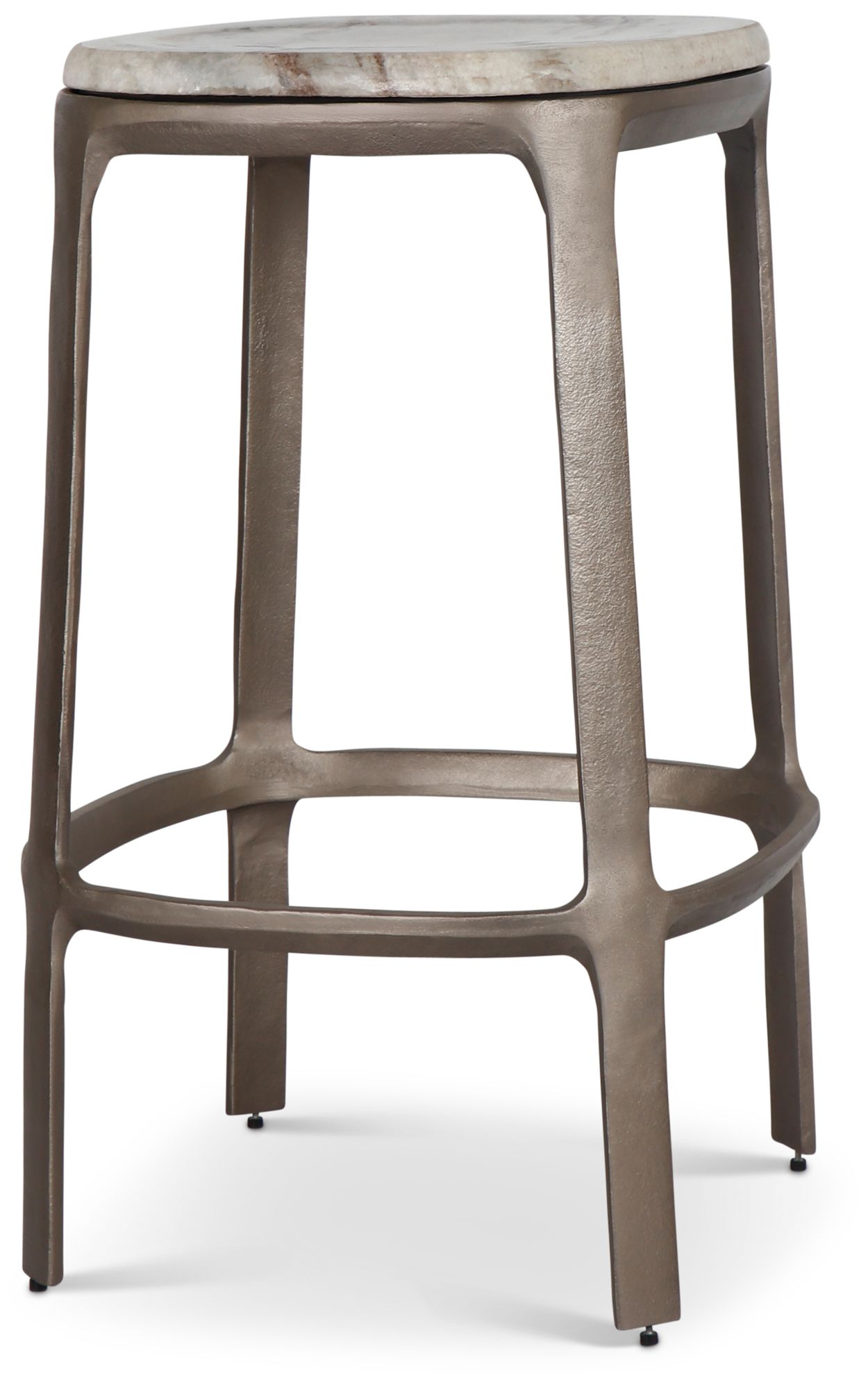 Image 4 Marbelle Alfie Marble 16.8"W Toronto Sand Counter Stool Nickel Frame more views