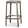 4_Marbelle Alfie Marble 16.8"W Toronto Sand Counter Stool Nickel Frame more views
