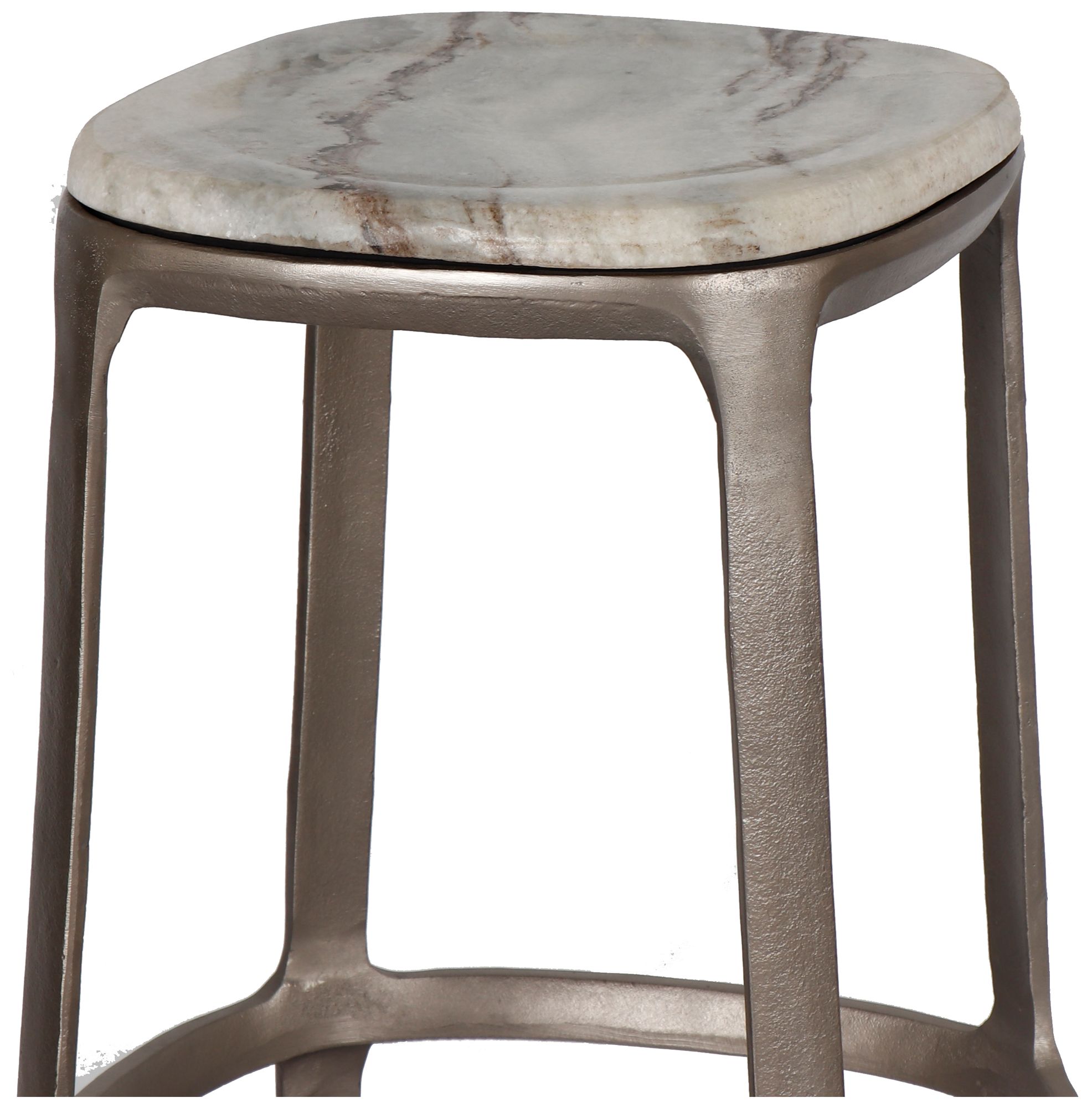 Image 5 Marbelle Alfie Marble 16.8"W Toronto Sand Counter Stool Nickel Frame more views