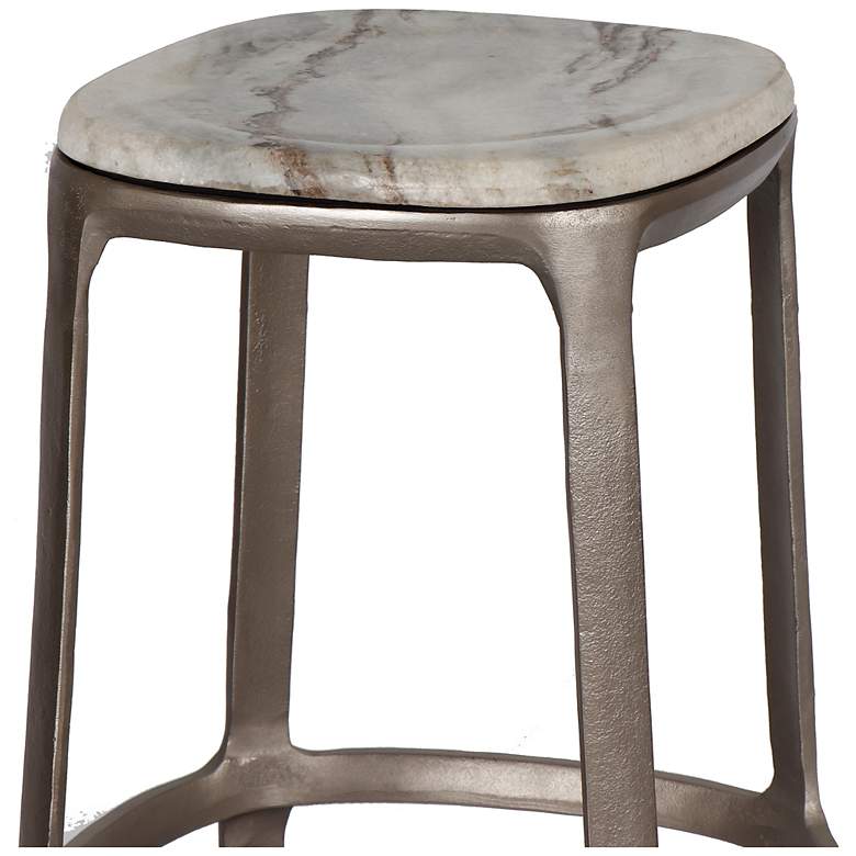 Image 5 Marbelle Alfie Marble 16.8"W Toronto Sand Counter Stool Nickel Frame more views