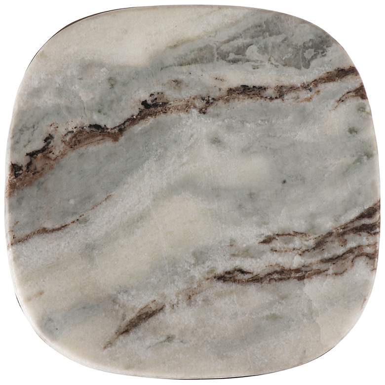 Image 6 Marbelle Alfie Marble 16.8"W Toronto Sand Counter Stool Nickel Frame more views