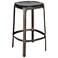 Marbelle Alfie Marble 16.8" Wide Fantasy Black Counter Stool Bronze Frame