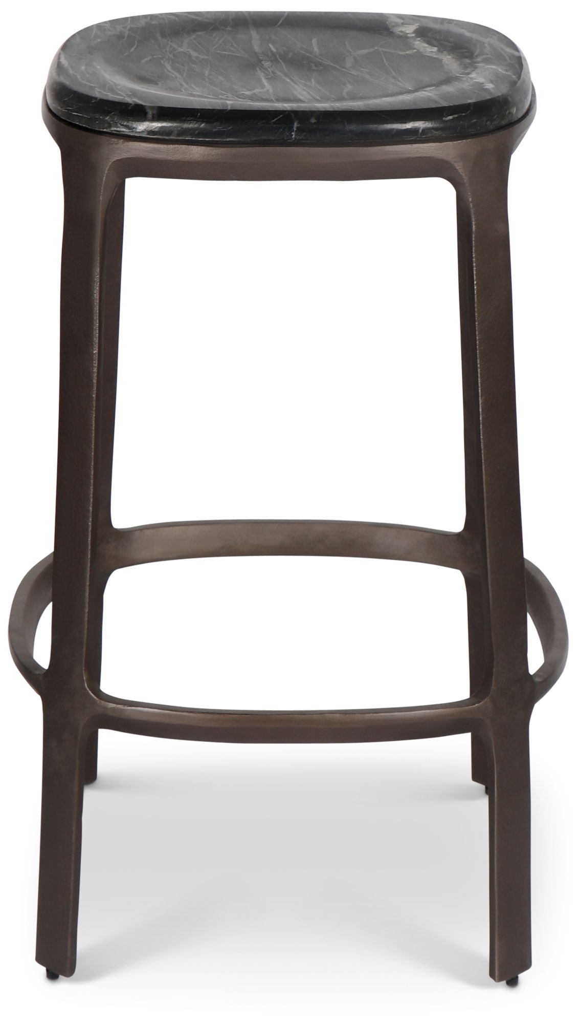 Image 3 Marbelle Alfie Marble 16.8" Wide Fantasy Black Counter Stool Bronze Frame more views