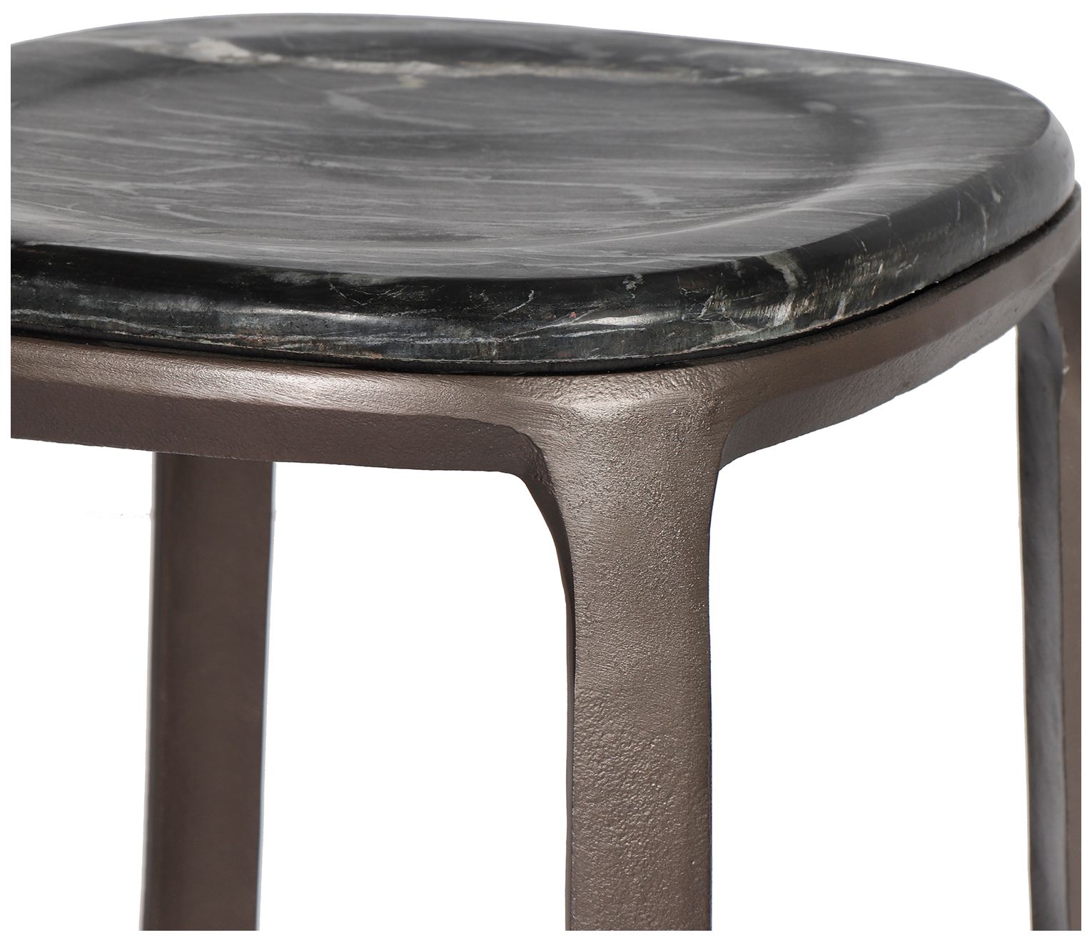 Image 6 Marbelle Alfie Marble 16.8" Wide Fantasy Black Counter Stool Bronze Frame more views