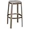 Marbelle Alfie Marble 17.8"W Toronto Sand Bar Stool Antique Nickel Frame