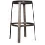 1_Marbelle Alfie Marble 17.8" Wide Fantasy Black Bar Stool Bronze Frame