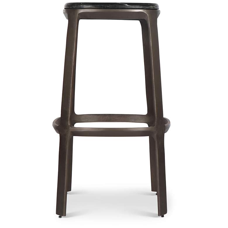 Image 2 Marbelle Alfie Marble 17.8" Wide Fantasy Black Bar Stool Bronze Frame more views