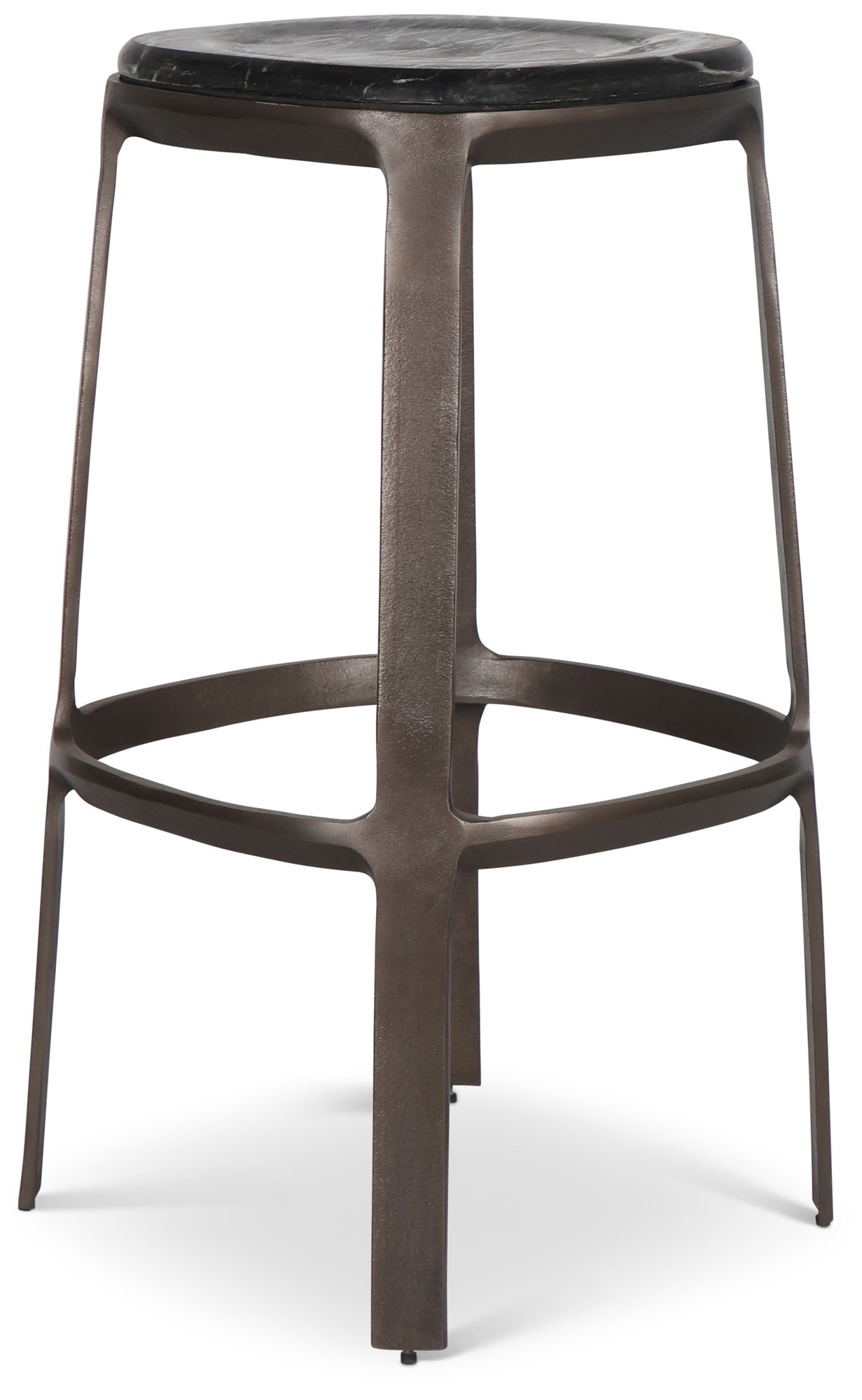 Image 3 Marbelle Alfie Marble 17.8" Wide Fantasy Black Bar Stool Bronze Frame more views