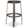 3_Marbelle Alfie Marble 17.8" Wide Fantasy Black Bar Stool Bronze Frame more views