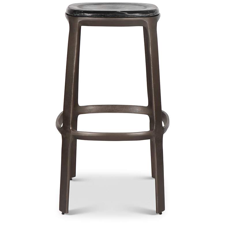 Image 4 Marbelle Alfie Marble 17.8" Wide Fantasy Black Bar Stool Bronze Frame more views