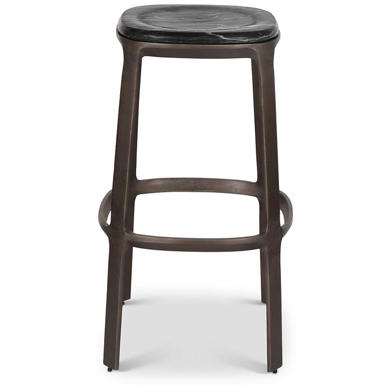 Image 5 Marbelle Alfie Marble 17.8" Wide Fantasy Black Bar Stool Bronze Frame more views