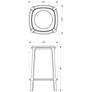 Marbelle Alfie Marble 17.8" Wide Fantasy Black Bar Stool Bronze Frame