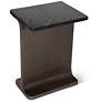 2_Marbelle I-Beam Marble 15" Wide Fantasy Black End Table Bronze Frame more views