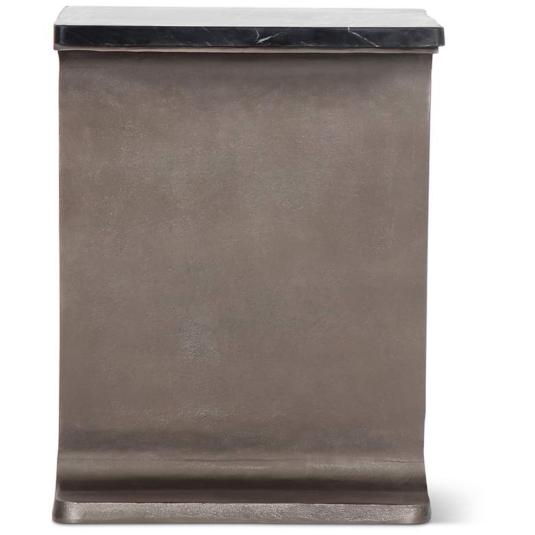 Image 4 Marbelle I-Beam Marble 15" Wide Fantasy Black End Table Bronze Frame more views