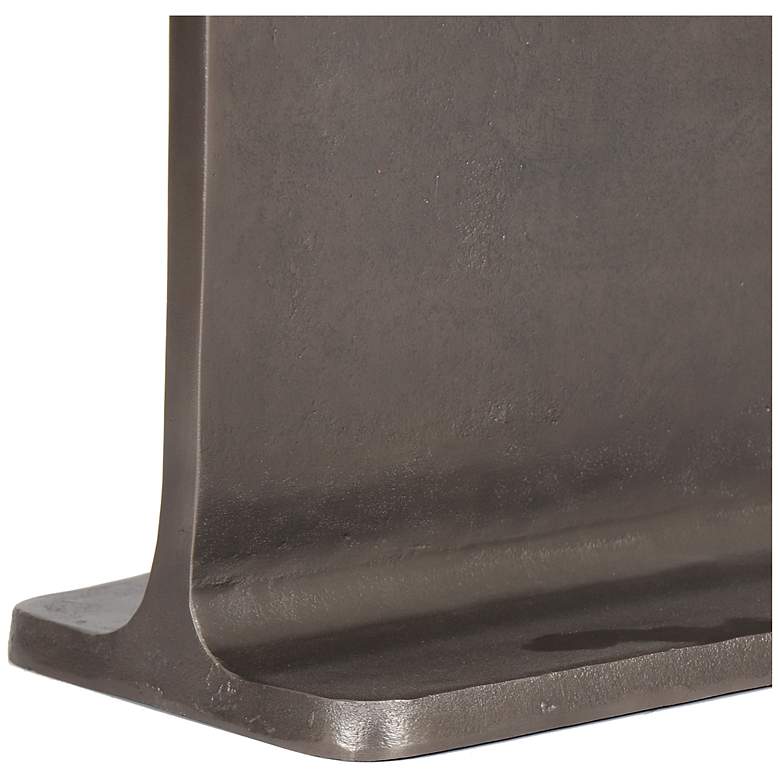 Image 6 Marbelle I-Beam Marble 15" Wide Fantasy Black End Table Bronze Frame more views