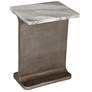 1_Marbelle I-Beam Marble 15" Wide Toronto Sand End Table Antique Nickel Frame