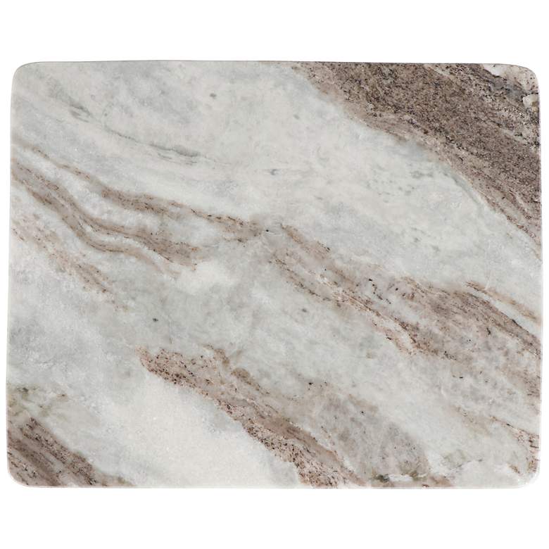 Image 5 Marbelle I-Beam Marble 15" Wide Toronto Sand End Table Antique Nickel Frame more views