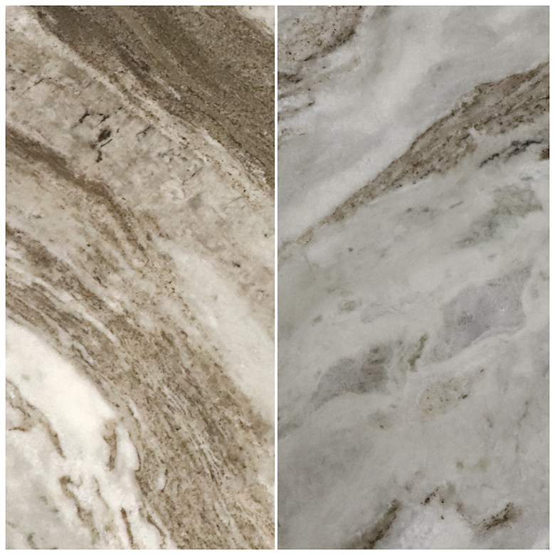 Image 6 Marbelle I-Beam Marble 15" Wide Toronto Sand End Table Antique Nickel Frame more views