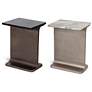 7_Marbelle I-Beam Marble 15" Wide Toronto Sand End Table Antique Nickel Frame more views