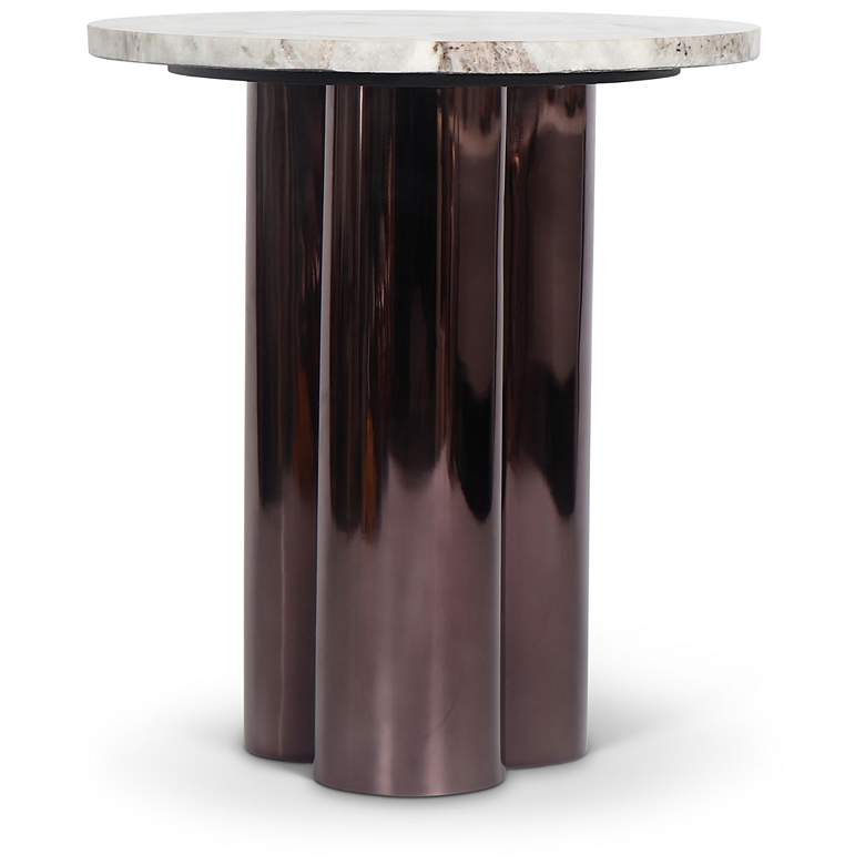 Image 3 Marbelle Martie 17.75" Wide Toronto Sand End Table Black Nickel Frame more views