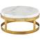 Marble and Gold Brass Finish 8" x 3 3/4" Round Lamp Stand Riser