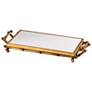 Marble and Gold Finish Bamboo Serving Tray