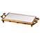 Marble and Gold Finish Bamboo Serving Tray