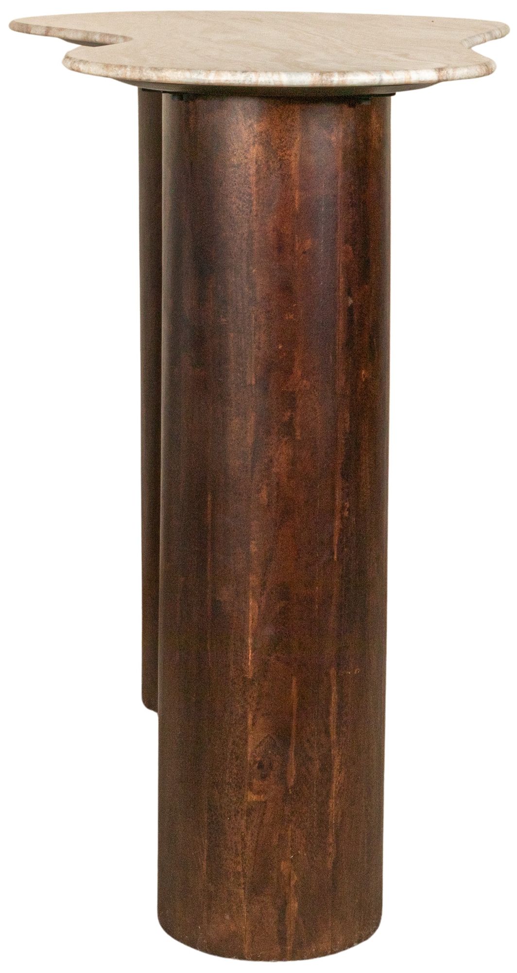 Image 7 Marble and Mango Wood Organic Shaped Bar Height Table, Walnut Finish more views