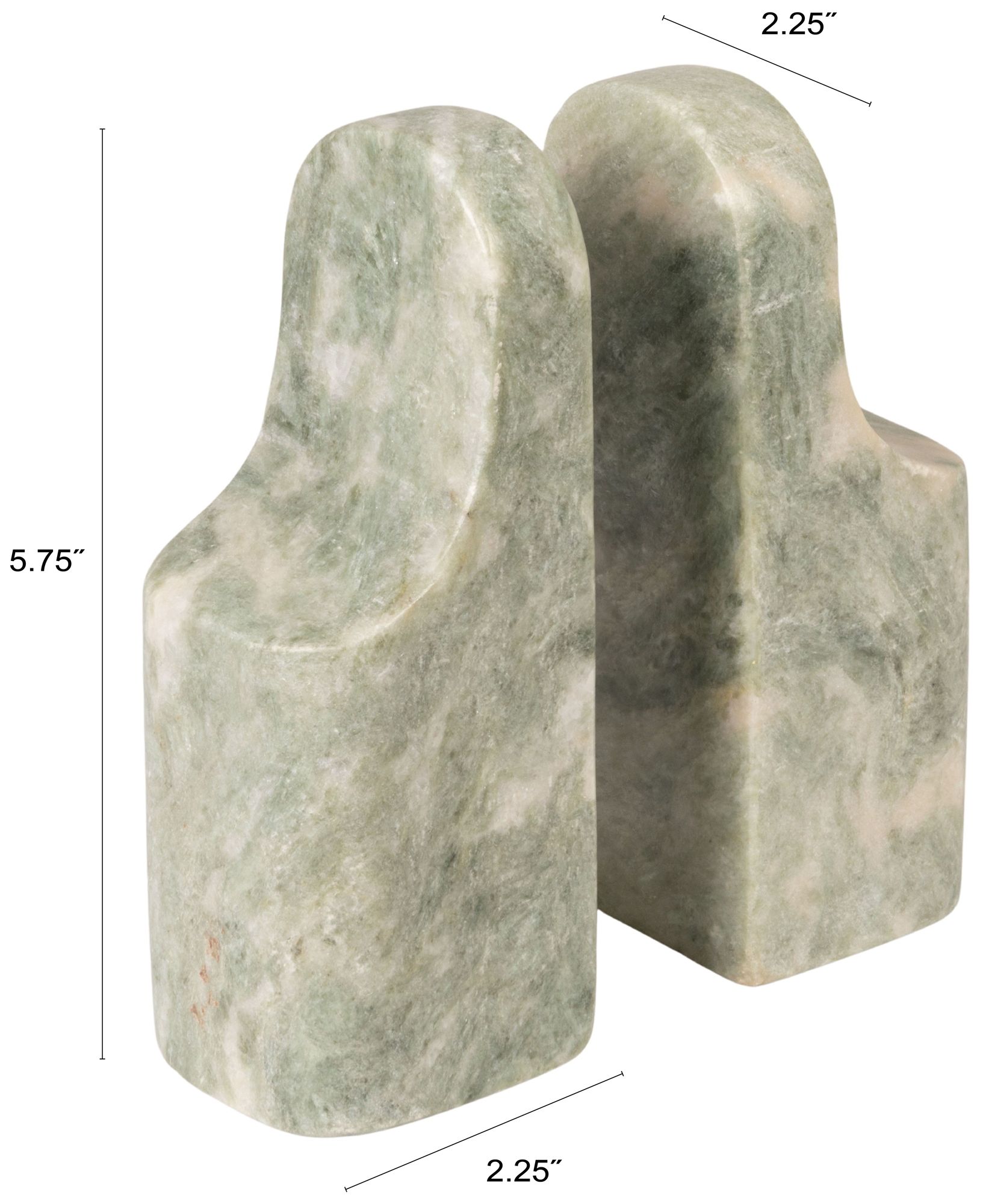Image 3 Marble Bookend, Green more views