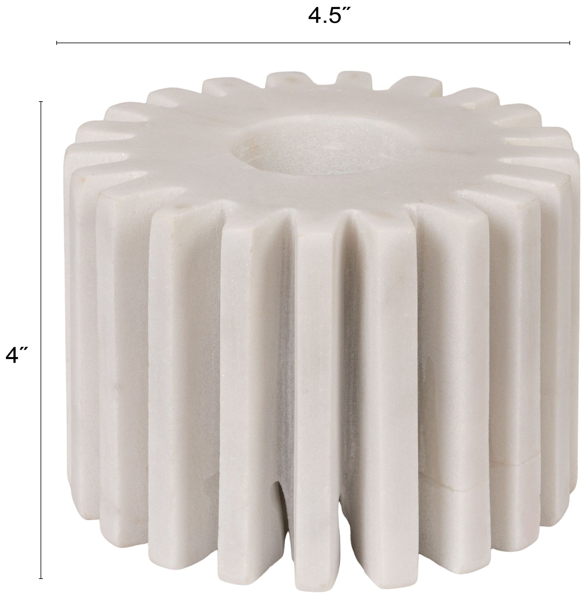 Image 2 Marble Candleholder, White more views