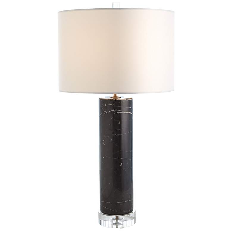 Image 1 Marble Cylinder Table Lamp-Black