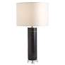 Marble Cylinder Table Lamp-Black