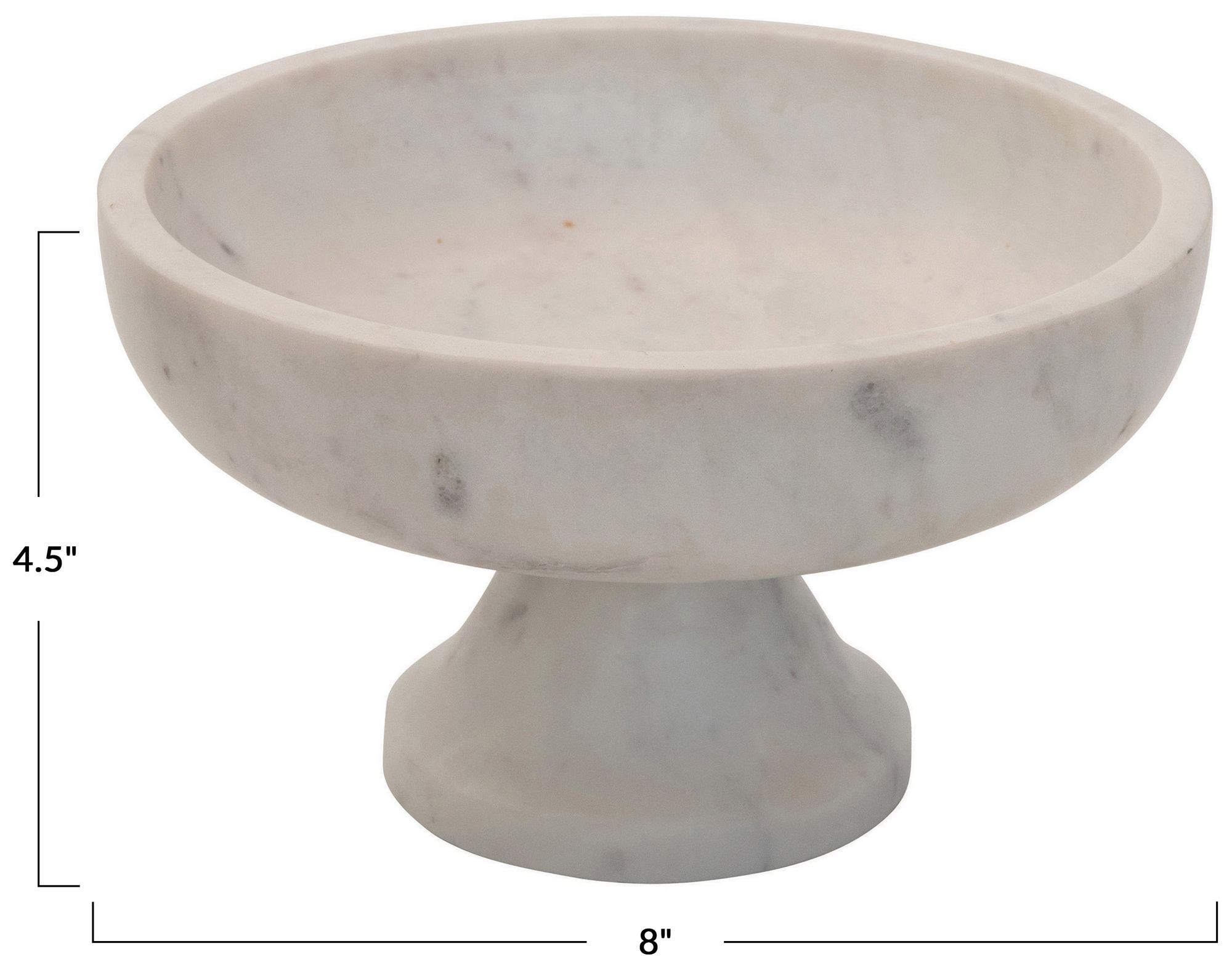 Image 2 Marble Footed Bowl, White more views