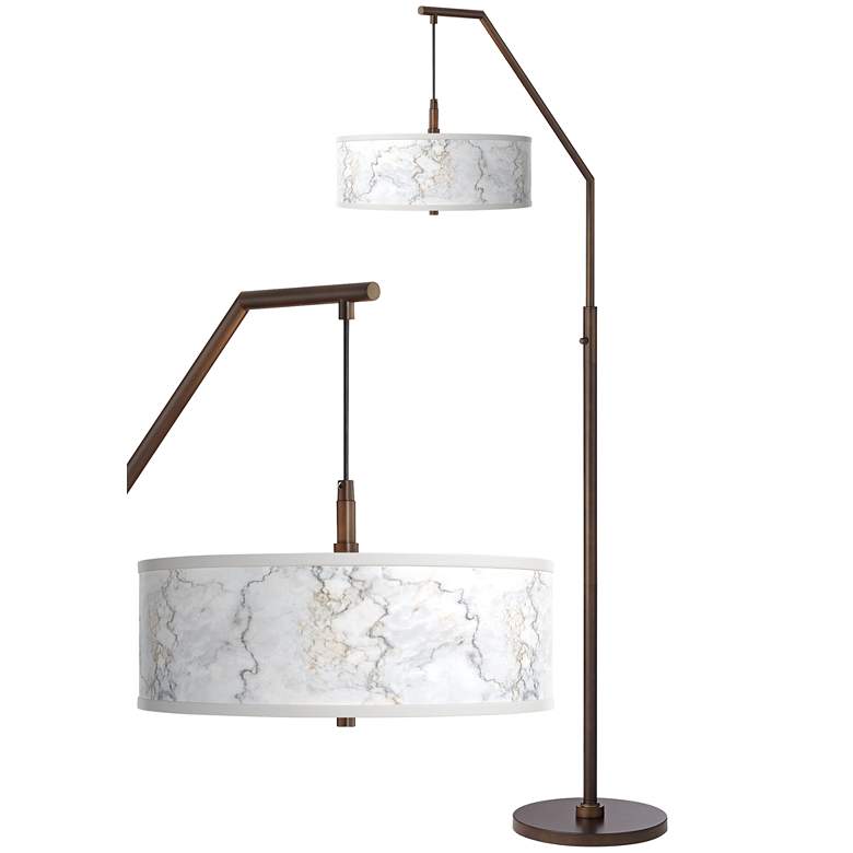 Image 1 Marble Glow Bronze Downbridge Arc Floor Lamp