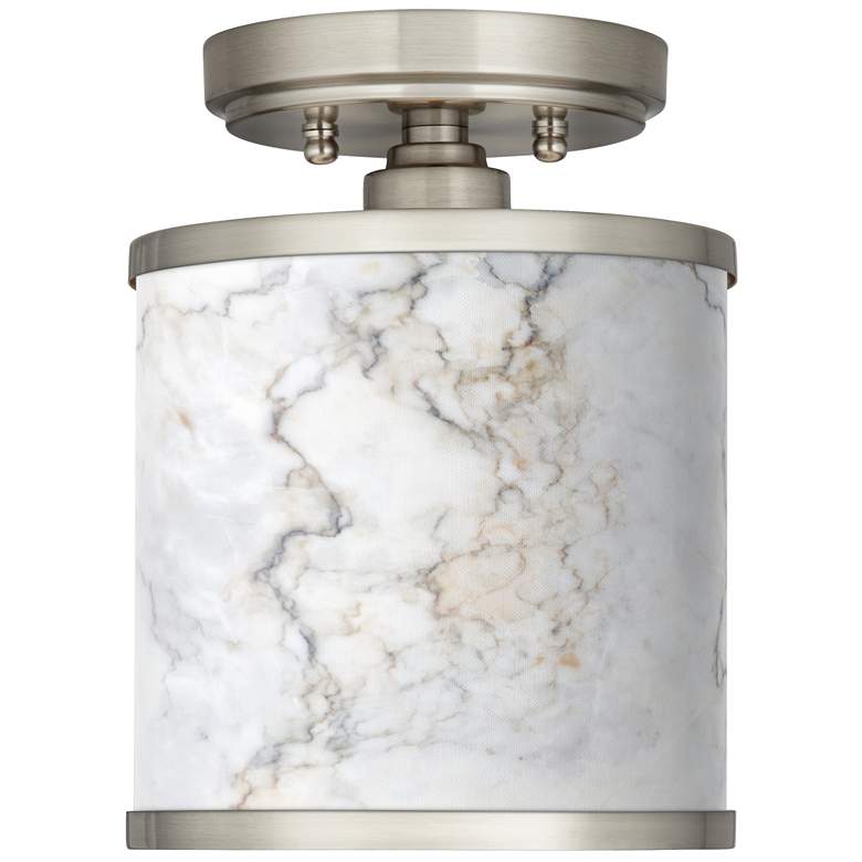 Image 1 Marble Glow Cyprus 7 inch Wide Brushed Nickel Ceiling Light
