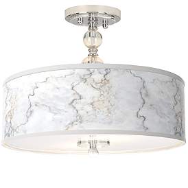 Image1 of Marble Glow Giclee 16" Wide Semi-Flush Ceiling Light